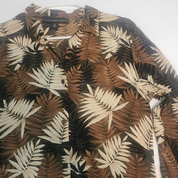 Vintage Josephine Chaus 100% Silk Button Up, Size 14 - Picture 3 of 11